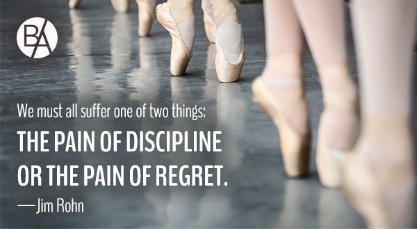 IQ-The pain of discipline or the pain of regret - Rohn